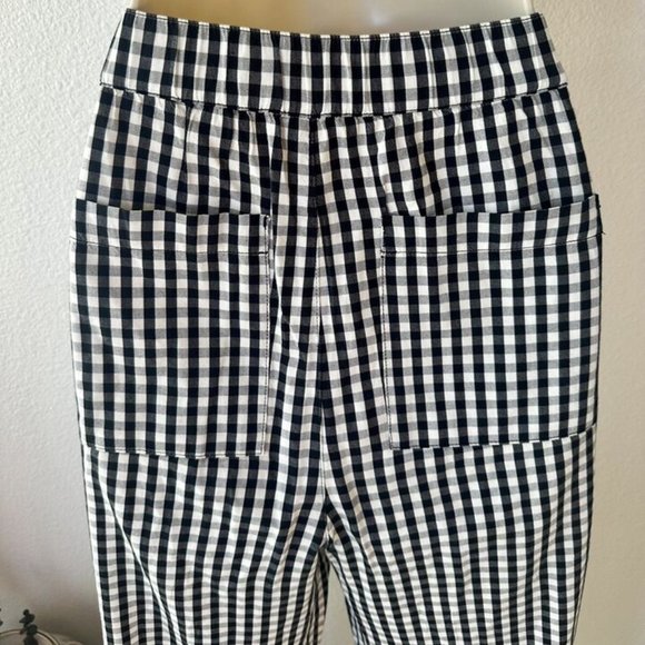 Nordstrom BP Womens Small Black White Gingham Check Straight Leg Pants Cotton - Picture 8 of 10